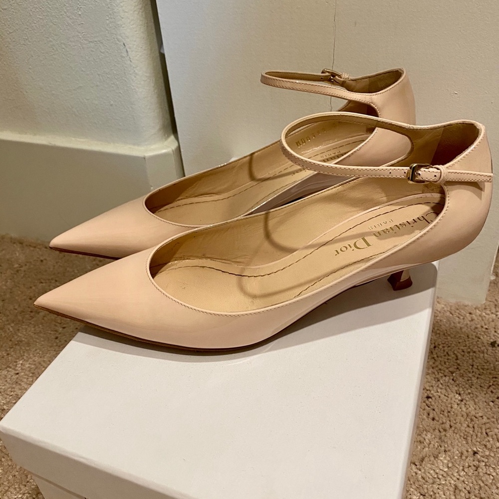 Christian Dior ankle straps pointe kitten heels 35 - Picture 2 of 6